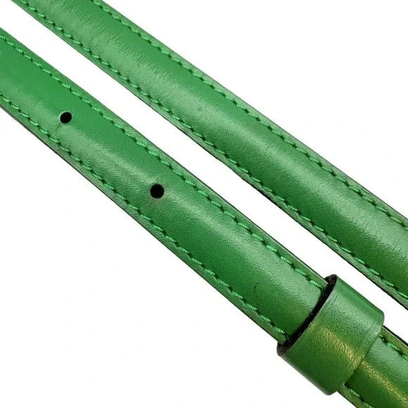 W LOUIS VUITTON Adjustable Borneo Green Leather Strap with Gold Hardware - Picture 8 of 11